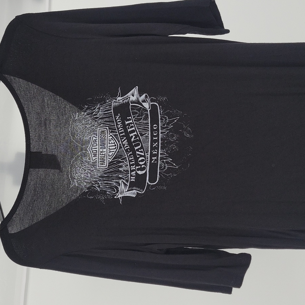 Harley Davidson Ladies Cozumel Mexico Top With Rhinestones, Size Large - Picture 5 of 8